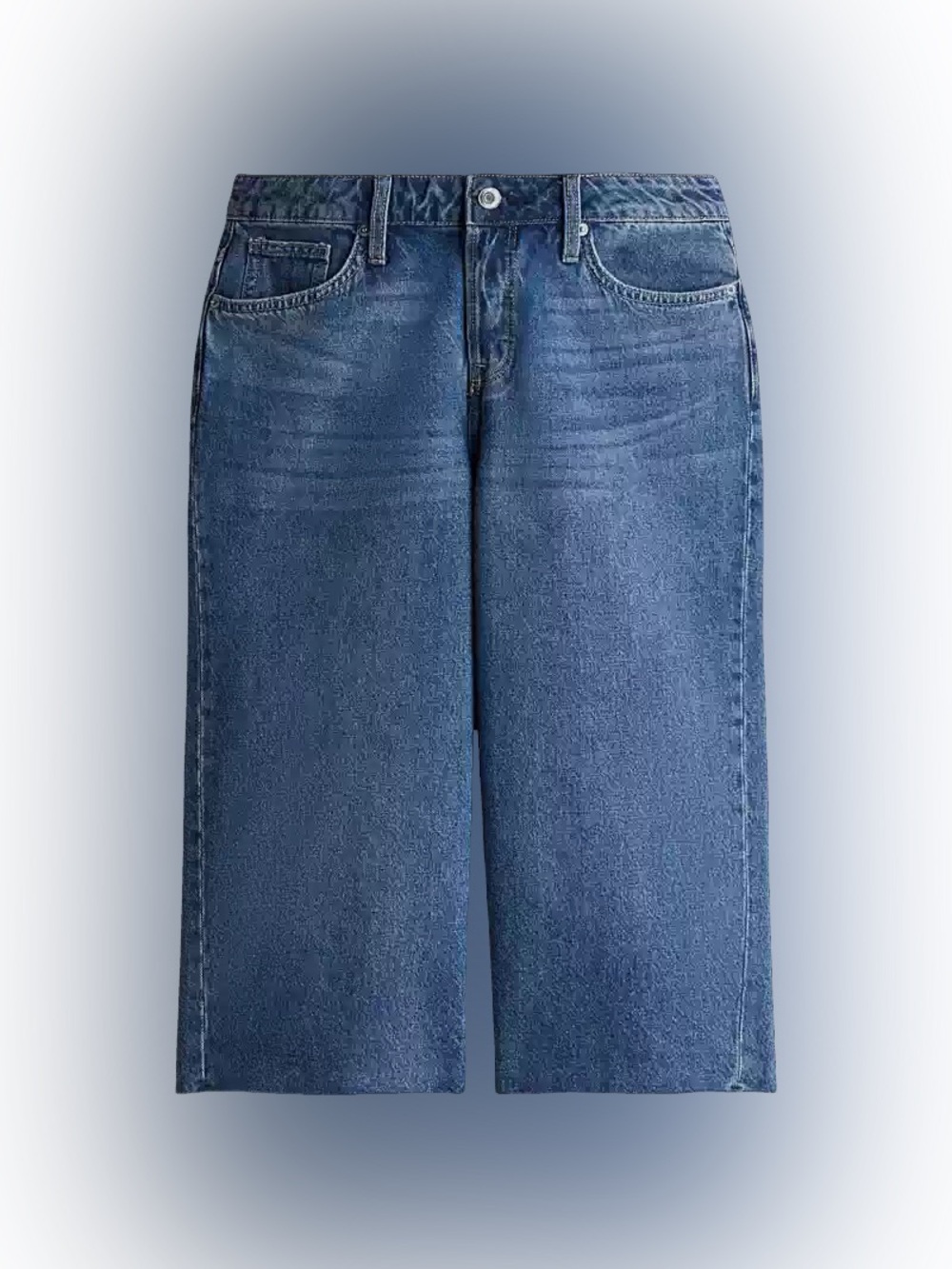 NWT - H&M Women’s Blue Denim Distressed Capri Shorts